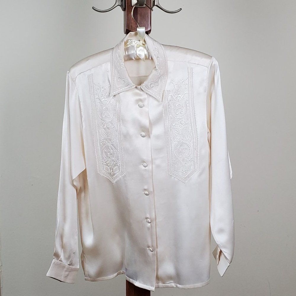 Vintage Top Line 100% Silk Blouse